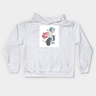 bear-riding-motorbike-print-design Kids Hoodie